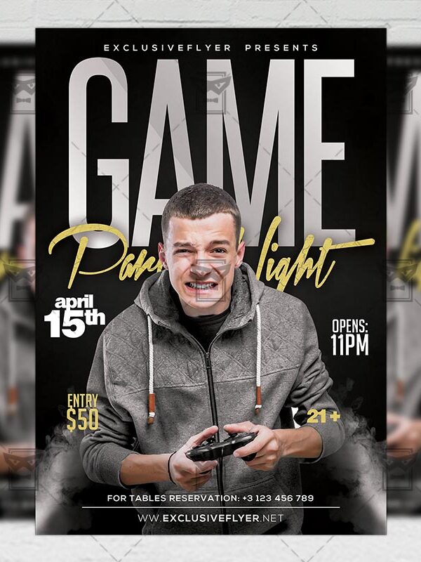Download Game Party Night PSD Flyer Template Now