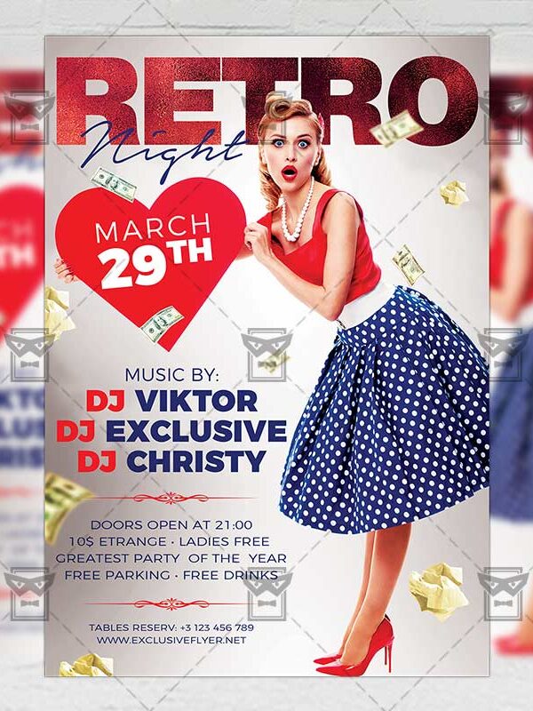 Download Retro Night PSD Flyer Template Now