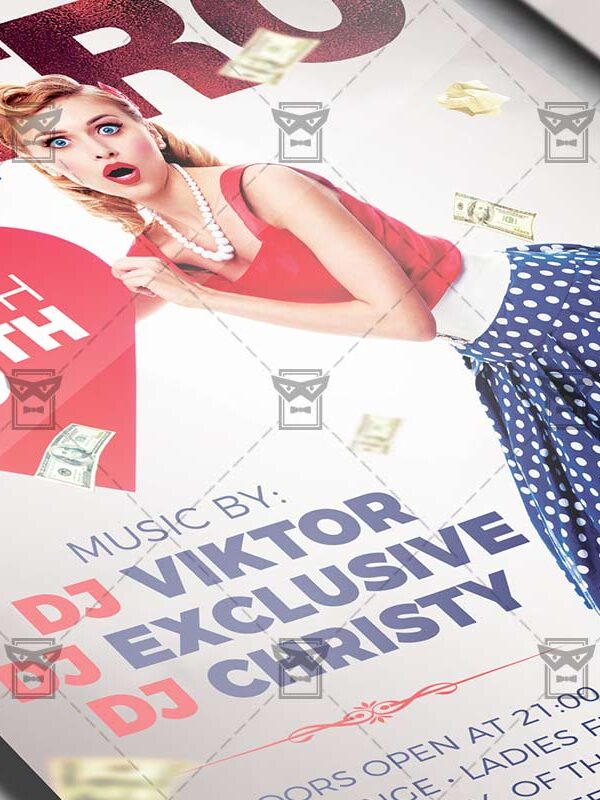 Download Retro Night PSD Flyer Template Now