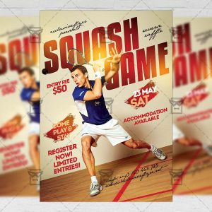 Download Squash Game PSD Flyer Template Now