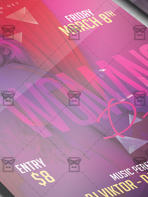 Download Woman's Day Party Night PSD Flyer Template Now