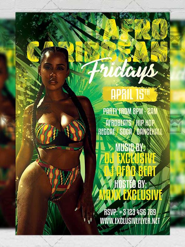 Download Afro Caribbean Fridays PSD Flyer Template Now
