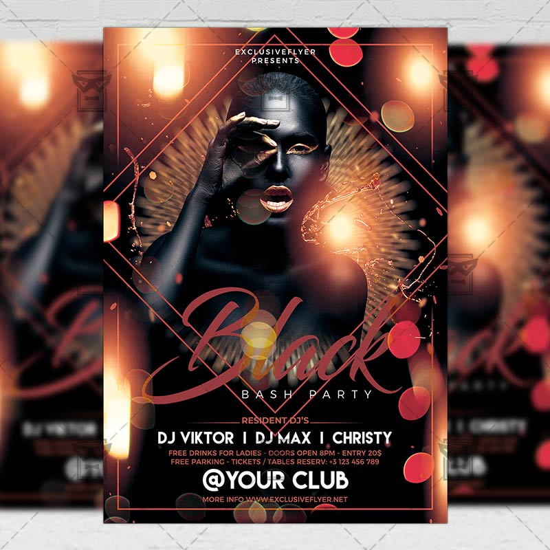 Black Magic Night Flyer - Club PSD Template