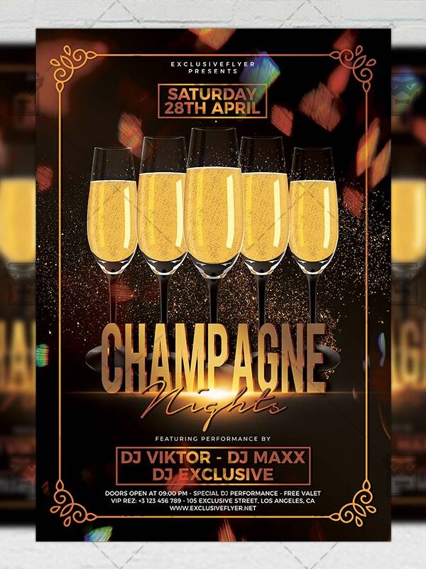Download Champagne Nights PSD Flyer Template Now