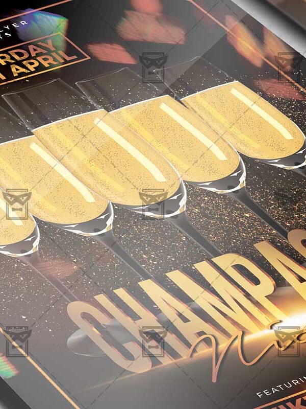 Download Champagne Nights PSD Flyer Template Now