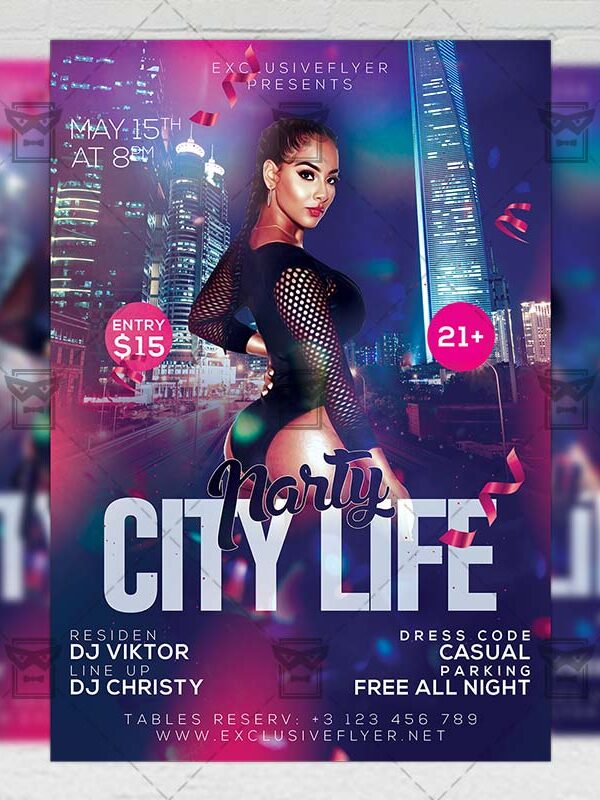Download City Life Party PSD Flyer Template Now