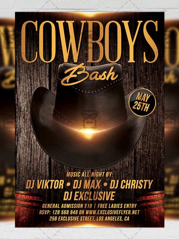 Download Cowboys Bash PSD Flyer Template Now
