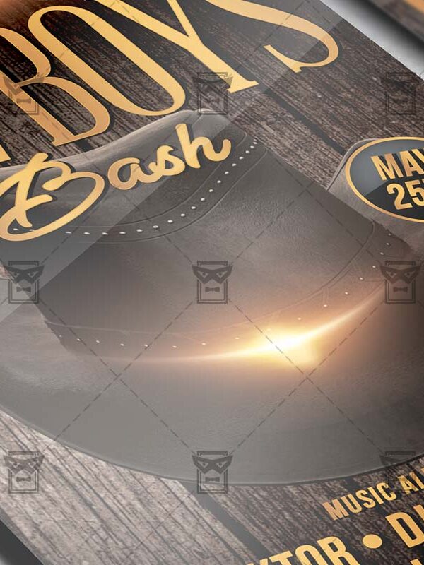 Download Cowboys Bash PSD Flyer Template Now