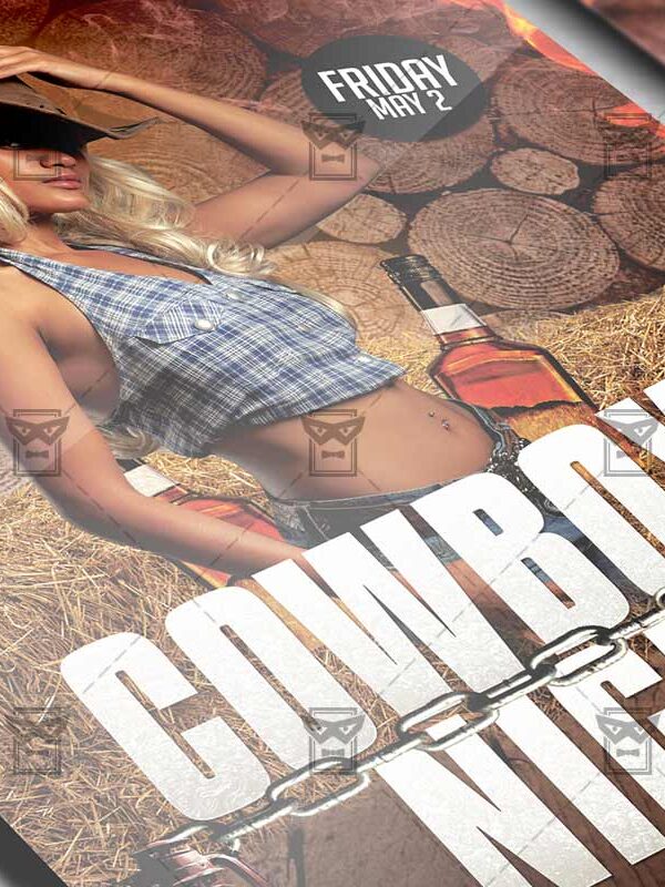 Download Cowboys Night PSD Flyer Template Now