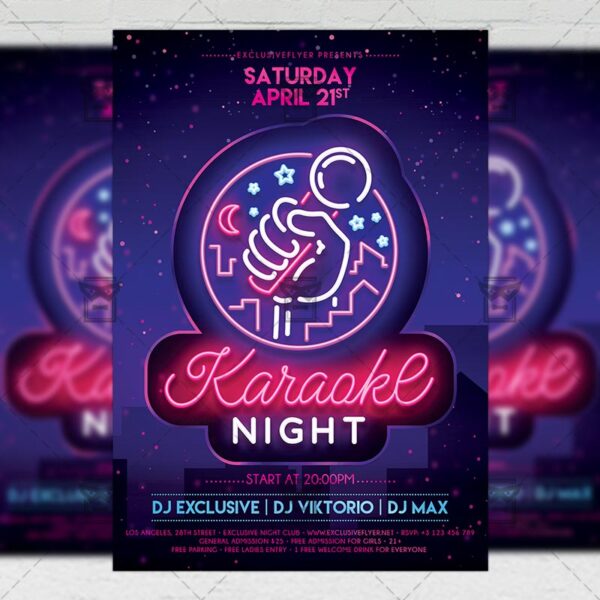 Karaoke Night Flyer - Club A5 Template | ExclsiveFlyer | Free and ...