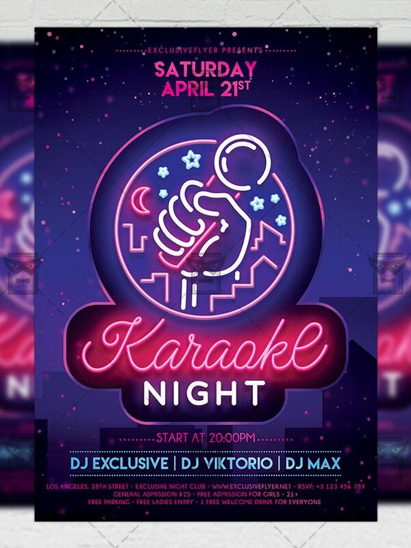Download Karaoke Night PSD Flyer Template Now