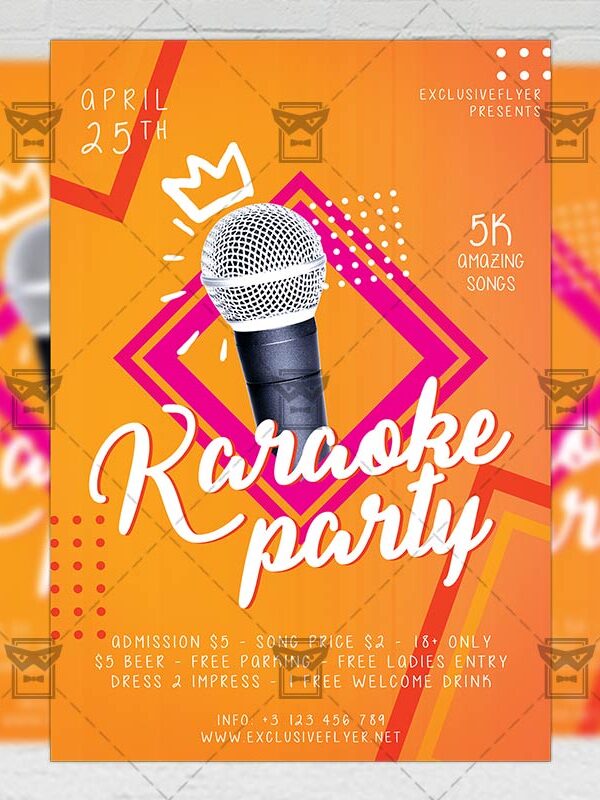 Download Karaoke Night Party PSD Flyer Template Now