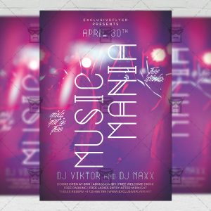 Download Music Mania PSD Flyer Template Now