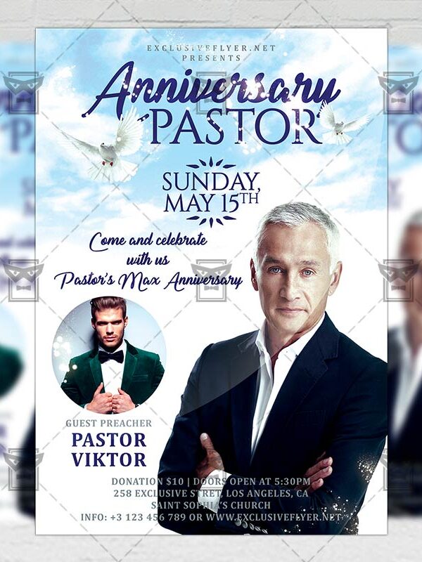 Download Pastor Anniversary Celebration PSD Flyer Template Now