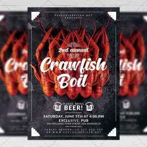 Download Annual Crawfish Boil PSD Flyer Template Now