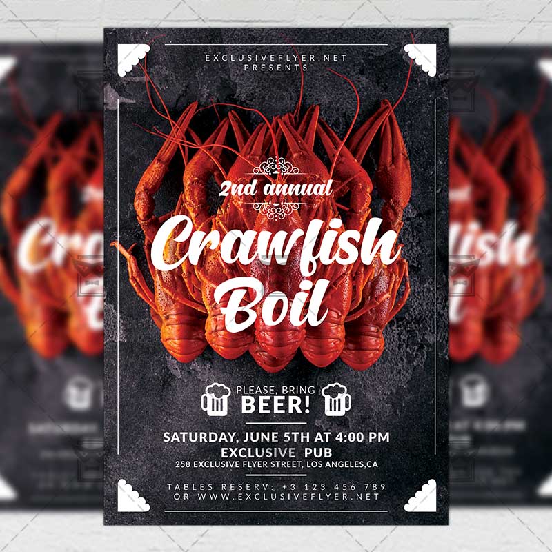 Annual Crawfish Boil Flyer Food A5 Template ExclsiveFlyer Free And Premium PSD Templates