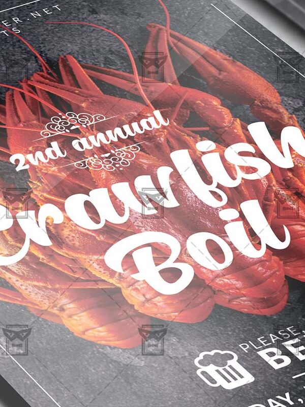 Download Annual Crawfish Boil PSD Flyer Template Now