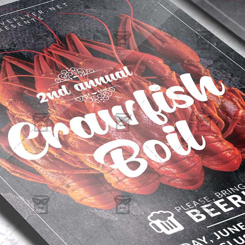 Annual Crawfish Boil Flyer Food A5 Template ExclsiveFlyer Free