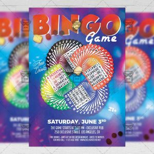 Download Bingo Game on the Beach PSD Flyer Template Now