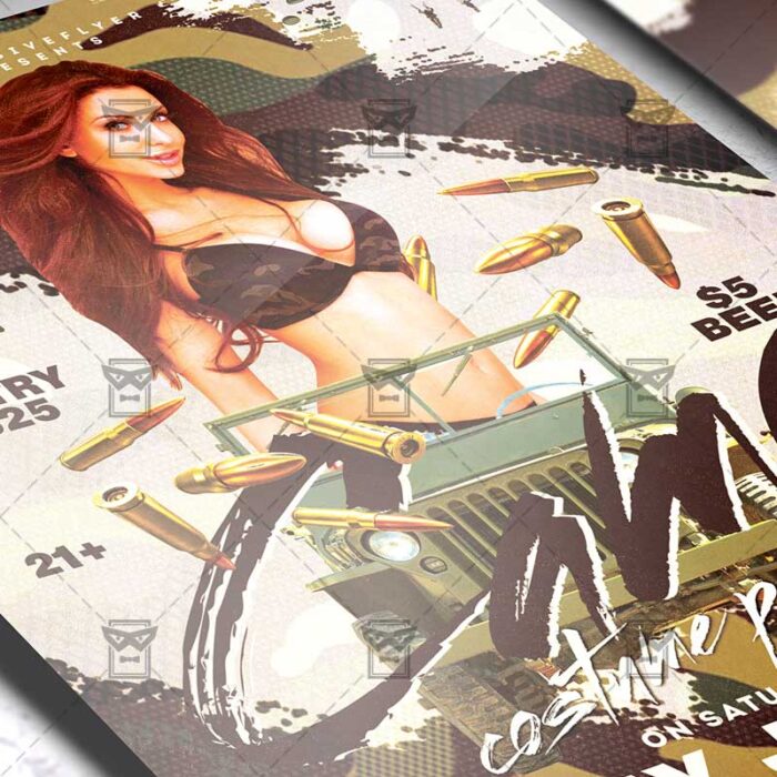 Download Camo Costume Party PSD Flyer Template Now