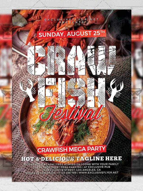 Download Crawfish Festival PSD Flyer Template Now
