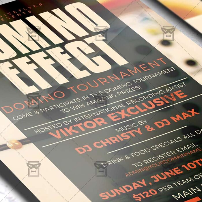 Download Domino Effect PSD Flyer Template Now