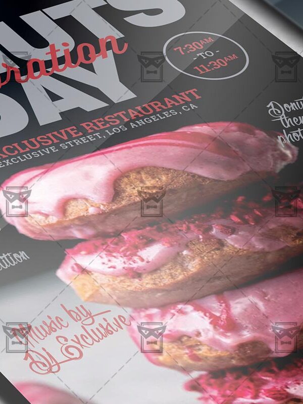 Download Donuts Day Celebration PSD Flyer Template Now