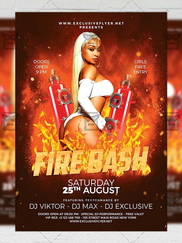 Download Fire Bash PSD Flyer Template Now