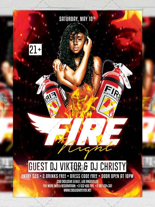 Download Fire Night PSD Flyer Template Now