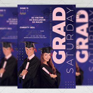 Download Grad Saturday PSD Flyer Template Now