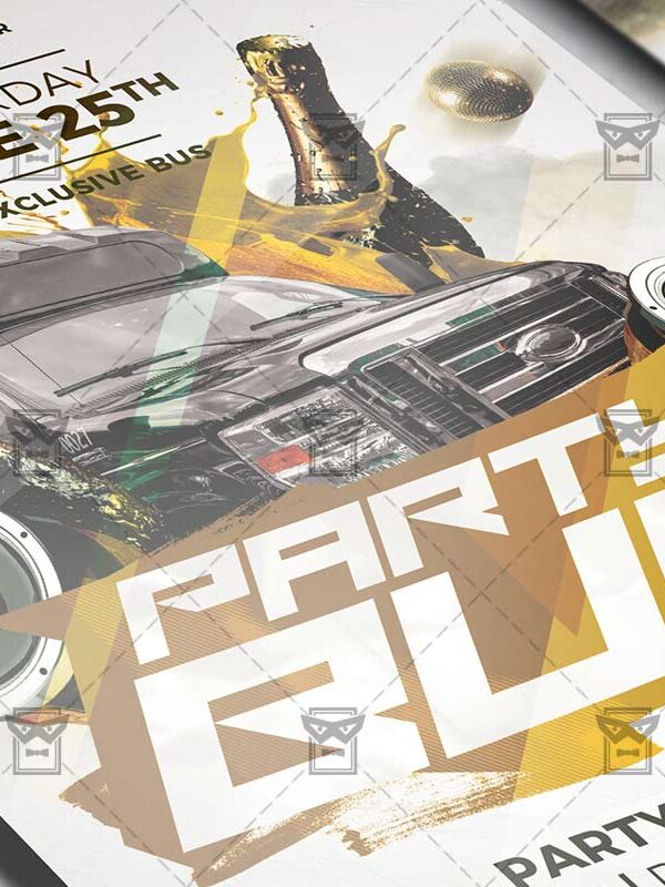 Download Party Bus Night PSD Flyer Template Now