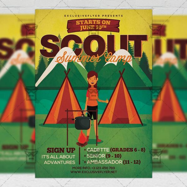 Download Scout Summer Camp PSD Flyer Template Now