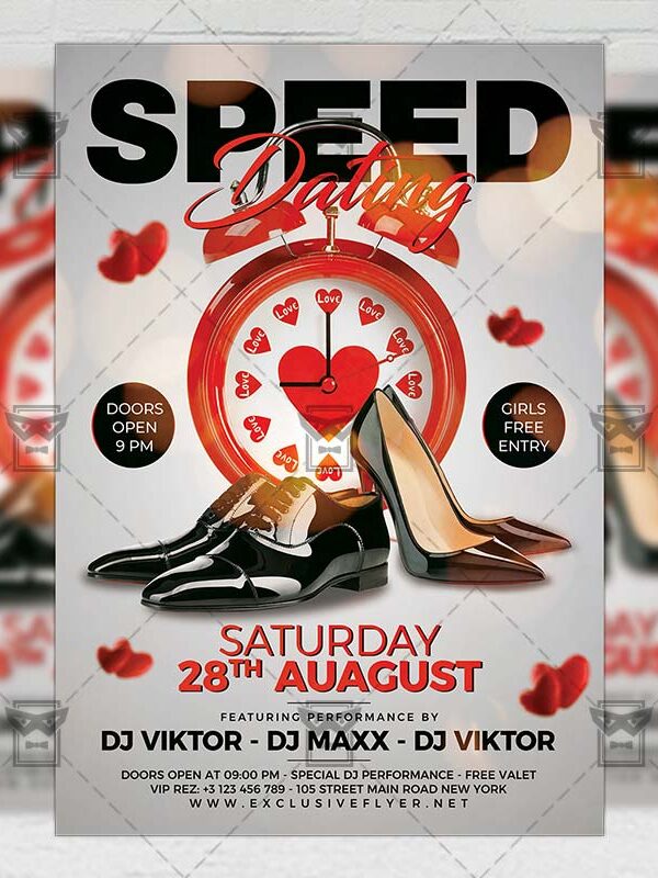 Download Speed Dating Party PSD Flyer Template Now