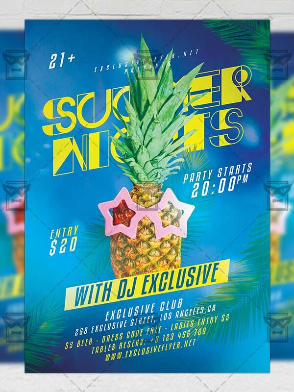 Download Summer Nights PSD Flyer Template Now