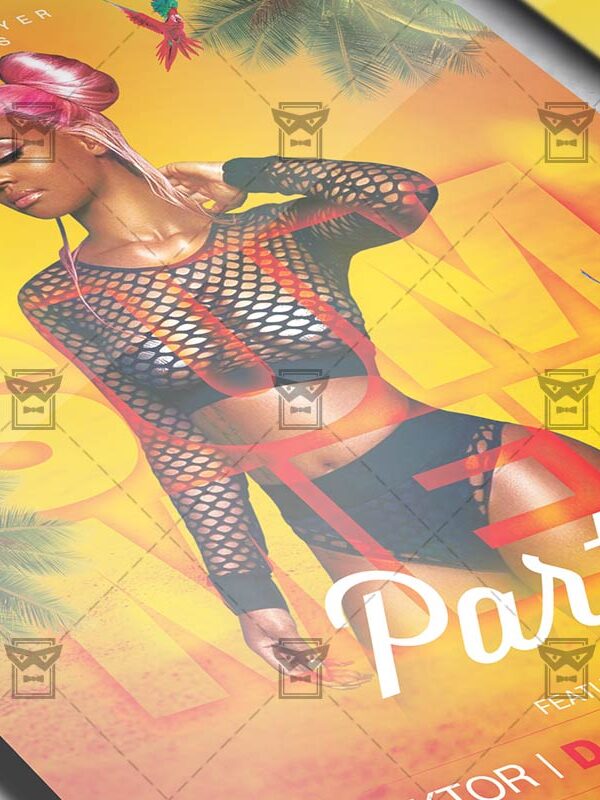 Download Summer Party on the Beach PSD Flyer Template Now