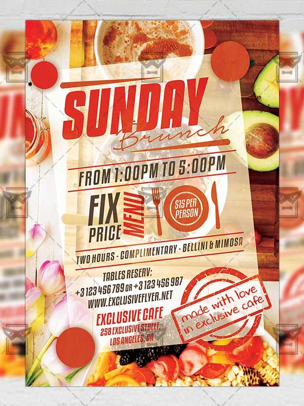 Download Sunday Brunch PSD Flyer Template Now