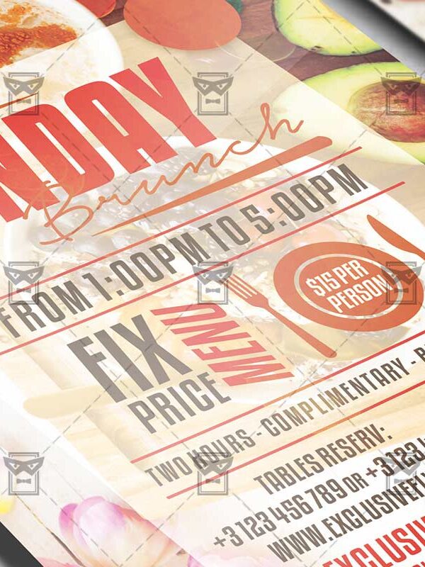 Download Sunday Brunch PSD Flyer Template Now