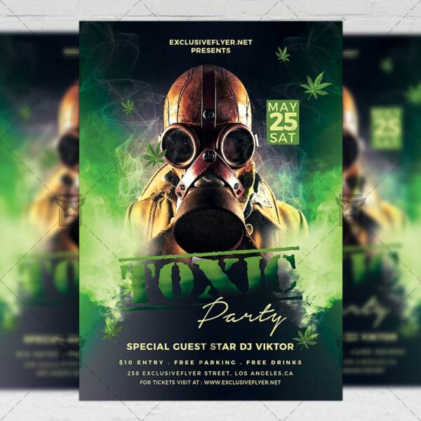 Toxic Party Flyer Club A5 Template Exclsiveflyer Free And Premium Psd Templates