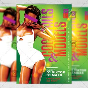 Download Cocktails and Models PSD Flyer Template Now