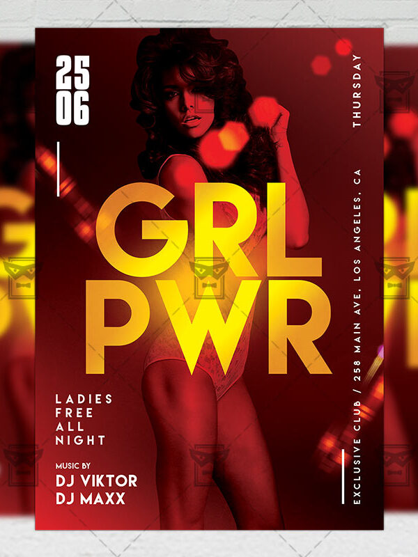 Download Girls Power Night PSD Flyer Template Now