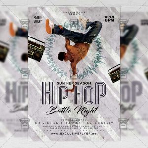 Download Hip Hop Battle Night PSD Flyer Template Now