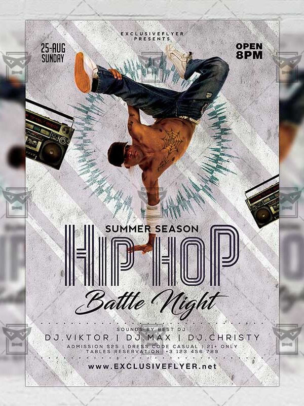 Download Hip Hop Battle Night PSD Flyer Template Now