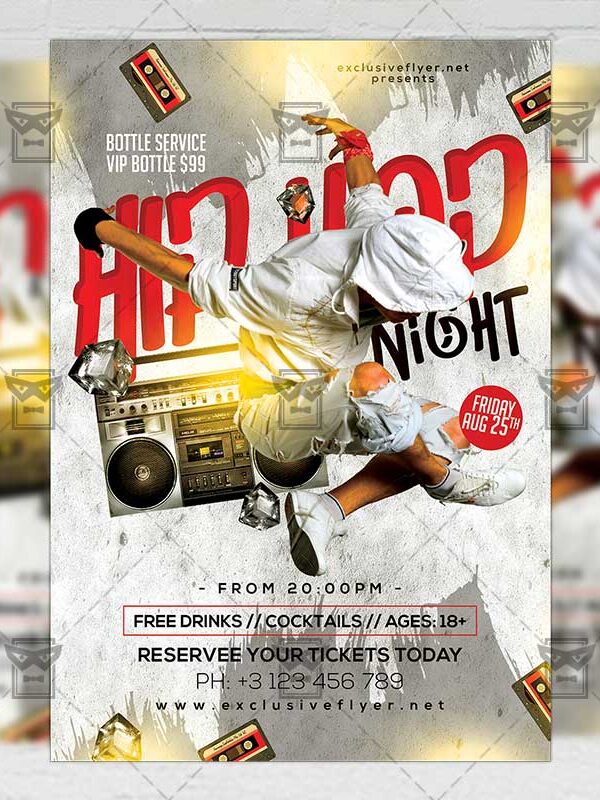 Download Hip Hop Night PSD Flyer Template Now