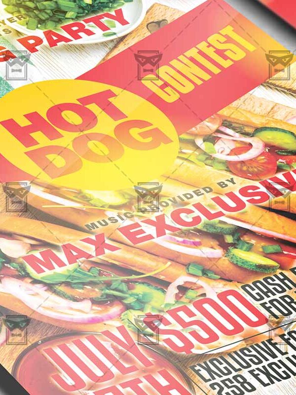 Download Hot Dog Eating Contest PSD Flyer Template Now