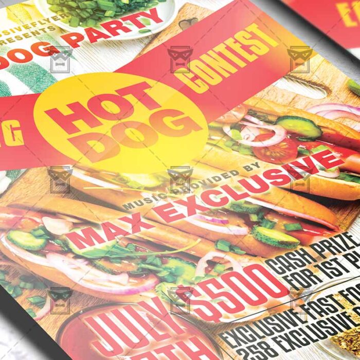 Download Hot Dog Eating Contest PSD Flyer Template Now