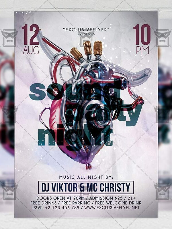 Download Sound Party Night PSD Flyer Template Now