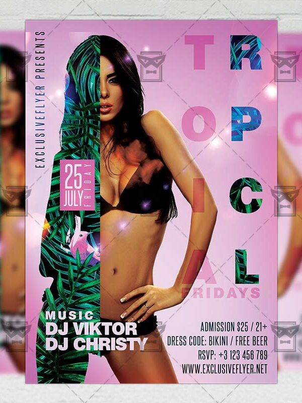 Download Tropical Fridays PSD Flyer Template Now