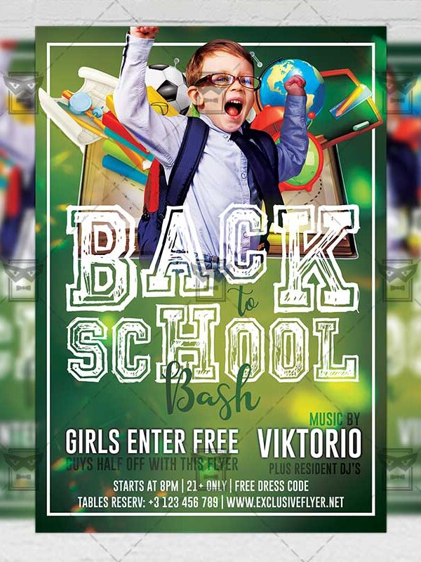 Download Back to School Bash PSD Flyer Template Now