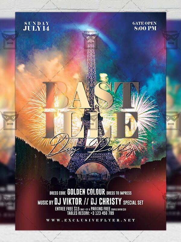 Download Bastille Day Party PSD Flyer Template Now