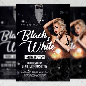 Download Black and White Affair PSD Flyer Template Now